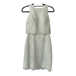 Christina Wu 22696 Faux 2 Piece Feminine Mint Green Sleeveless Lace Size 4